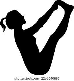 yoga in silhouette vector art on background	