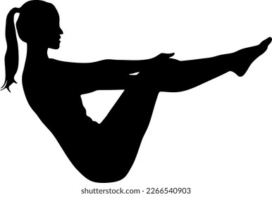 yoga in silhouette vector art on background	