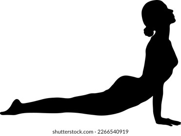 yoga in silhouette vector art on background	