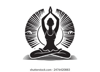 A yoga silhouette vector file 