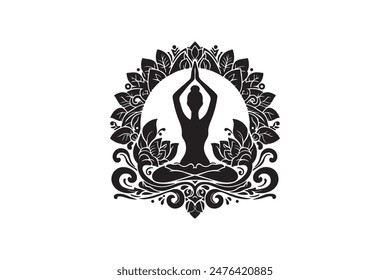 A yoga silhouette vector file 