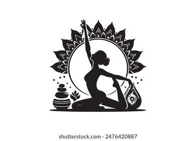 A yoga silhouette vector file 