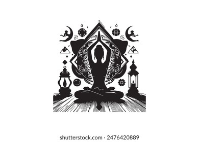 A yoga silhouette vector file 