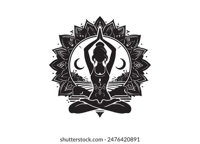 A yoga silhouette vector file 