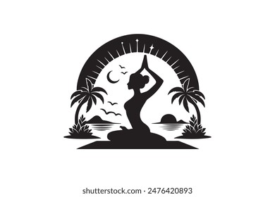 A yoga silhouette vector file 