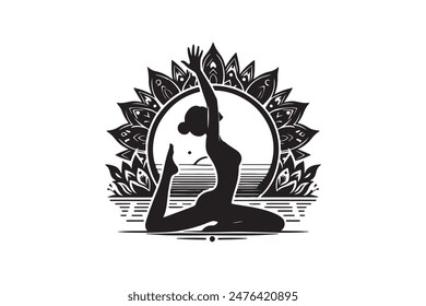 A yoga silhouette vector file 