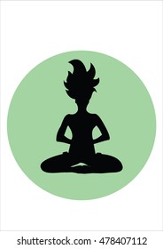 Yoga silhouette vector icon