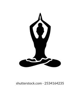 Yoga Silhouette vector icon. Yoga pose. Black silhouette of yoga, gymnastics, pilates pose. Vector illustration