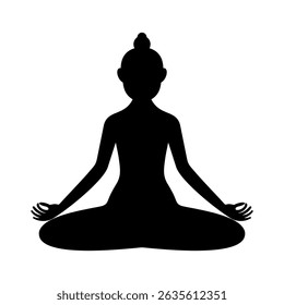 Yoga silhouette vector icon,minimalist and modern design ideas,isolated on white background,yoga sign concept