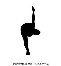 Yoga silhouette vector illustration black and white 