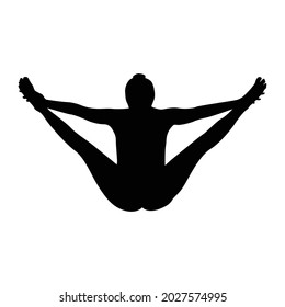 Yoga silhouette vector illustration black and white 