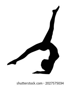 Yoga silhouette vector illustration black and white 