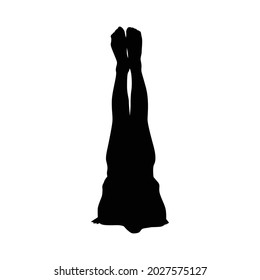 Yoga silhouette vector illustration black and white 