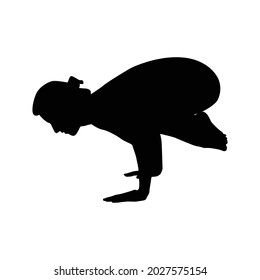 Yoga silhouette vector illustration black and white 