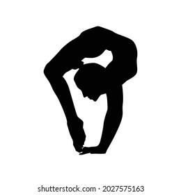 Yoga silhouette vector illustration black and white 
