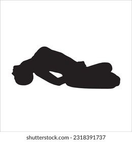 Yoga silhouette vector illustration. Matsyasana or Fish pose a reclining back-bending asana