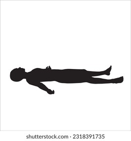 Yoga silhouette vector illustration. Shavasana, Corpse Pose, or Mritasana