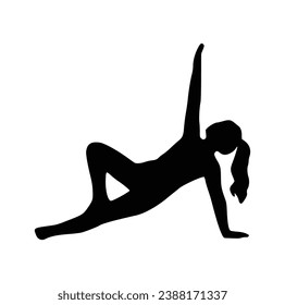 Yoga silhouette Vector On White Background.