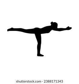 Yoga silhouette Vector On White Background.