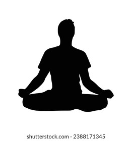 Yoga silhouette Vector On White Background.