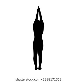 Yoga silhouette Vector On White Background.