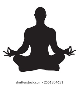 Yoga silhouette Vector On White Background.
