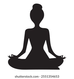 Yoga silhouette Vector On White Background.
