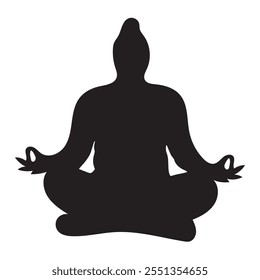 Yoga silhouette Vector On White Background.
