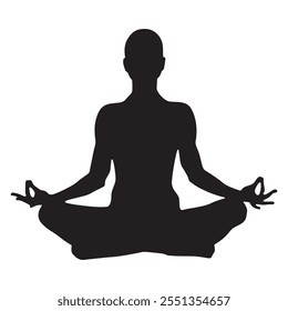 Yoga silhouette Vector On White Background.
