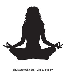 Yoga silhouette Vector On White Background.
