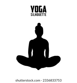 Yoga Silhouette vector stock illustration, yoga women silhoutte 