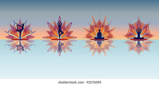 Yoga silhouettes