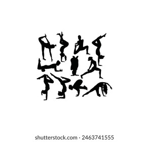 Yoga Silhouettes, art vector design