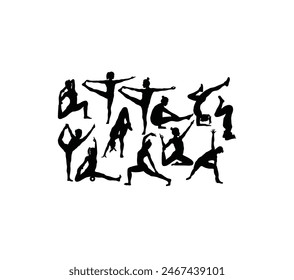 Yoga Silhouettes, art vector design