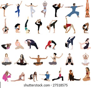 Yoga silhouettes. Part 2