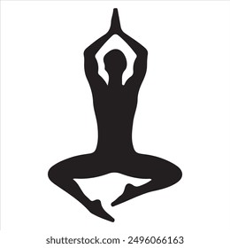 yoga silhouettes of yoga pose icons, gymnastic exercises.