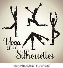 Yoga silhouettes set