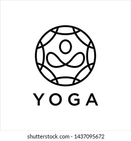 yoga simple logo stock design