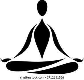 Yoga, simple vector silhouette, logo