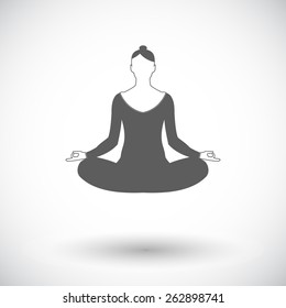 Yoga. Single flat icon on white background. Vector illustration.