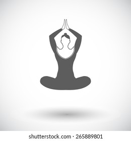 Yoga. Single flat icon on white background. Vector illustration.