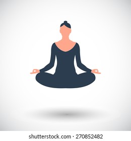 Yoga. Single flat icon on white background. Vector illustration.