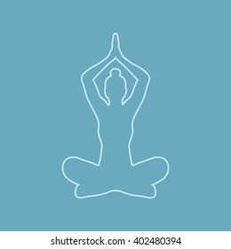 Yoga Sitting pose outline graphic vector.