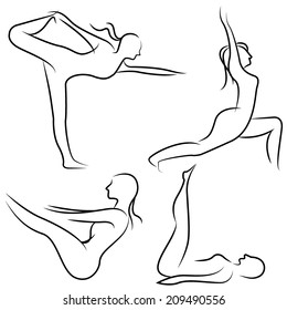 yoga with sketch line theme