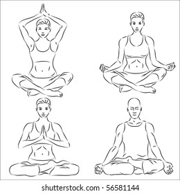 Yoga sketch set