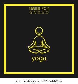 yoga sketch vector icon
