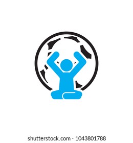 Yoga Soccer Logo Icon Design