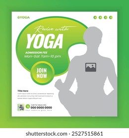 Yoga Social Media Post Layout or yoga online class banner design