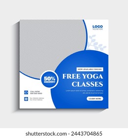Yoga social media post or web banner template