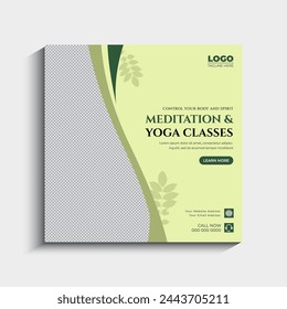 Yoga social media post or web banner template